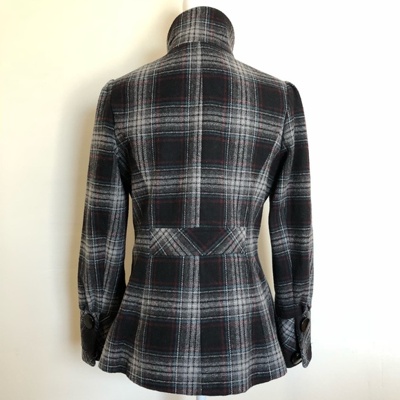 Black Rivet Wool Coat - Picture 3 of 8